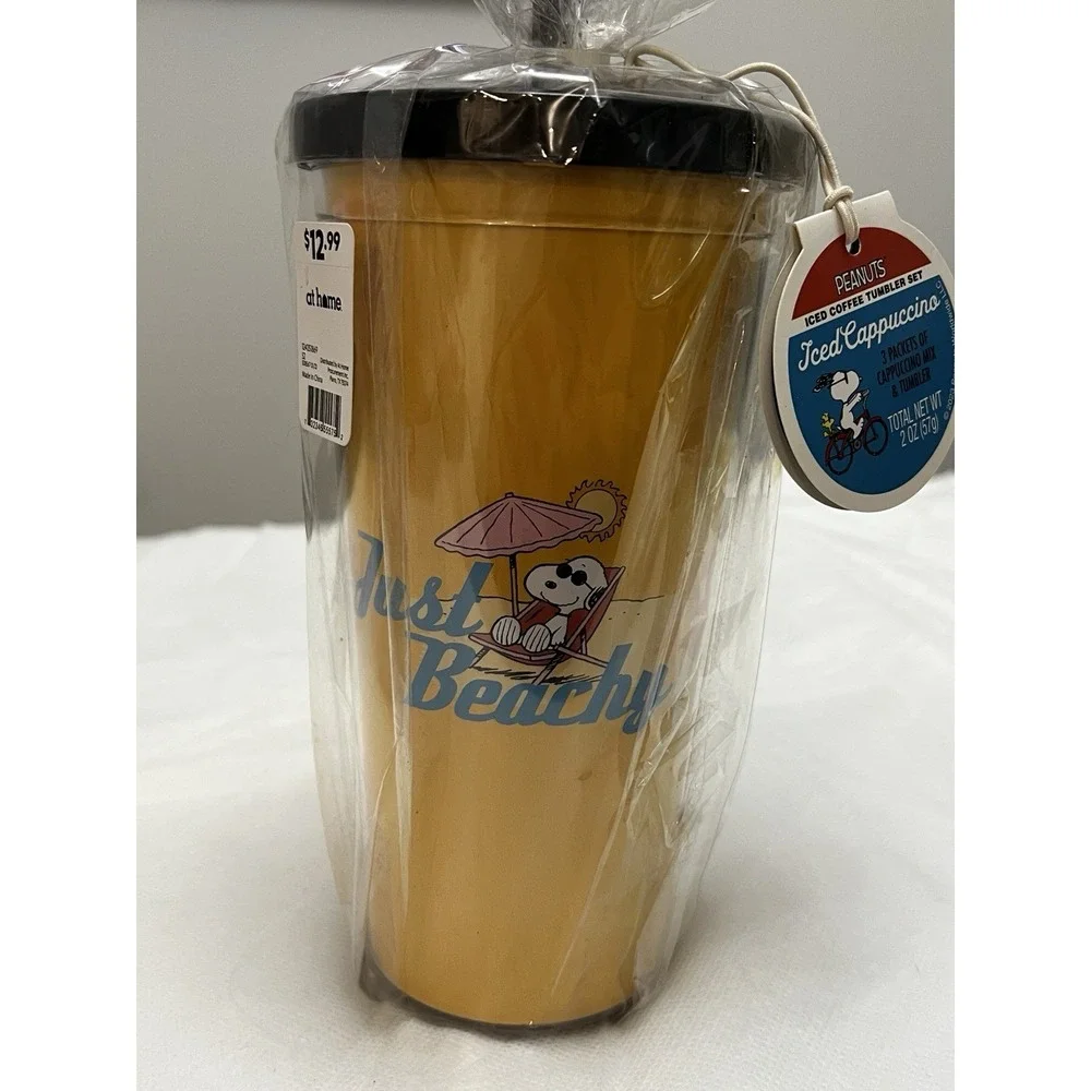 Peanuts Snoopy Iced Coffee Tumbler Set of 2 Just Beachy Doghouse Charlie Brown